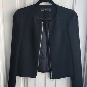 Zara cropped blazer black XS